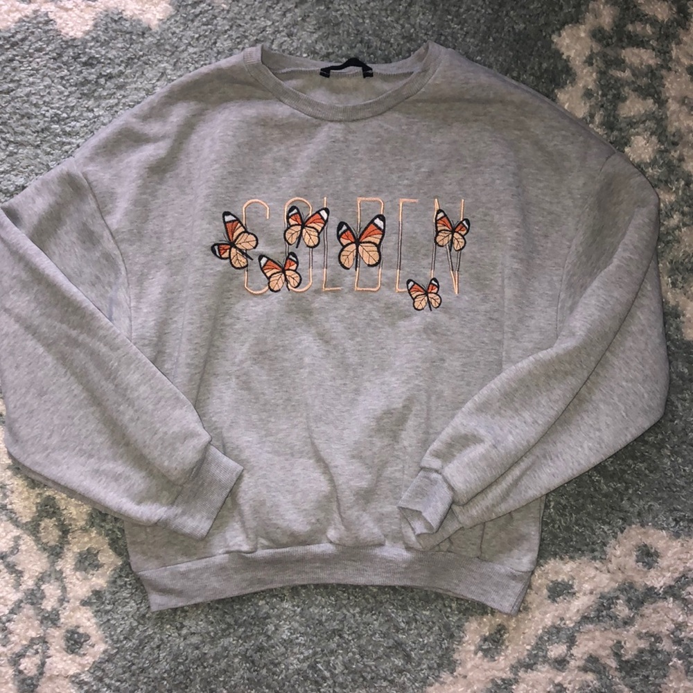 grey butterfly sweatshirt